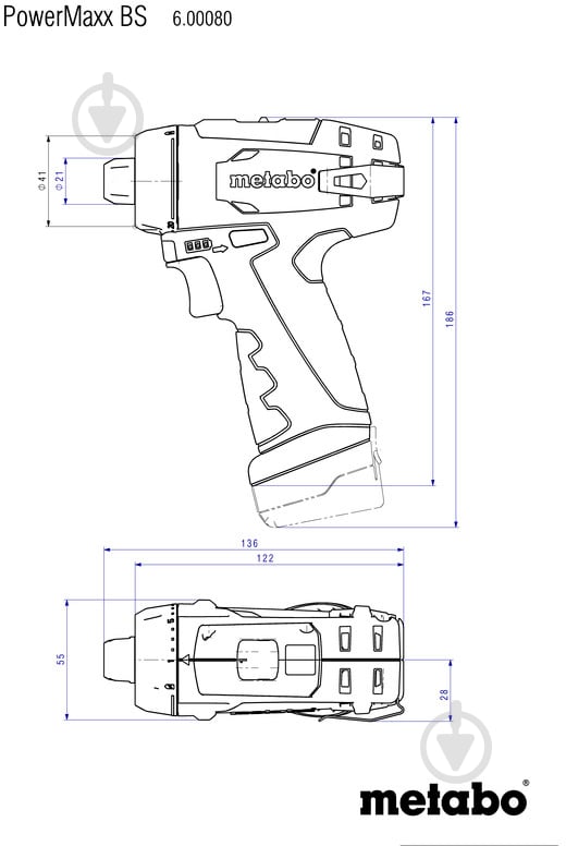 Шуруповерт акумуляторний Metabo PowerMaxx BS Basic 600080500 - фото 5