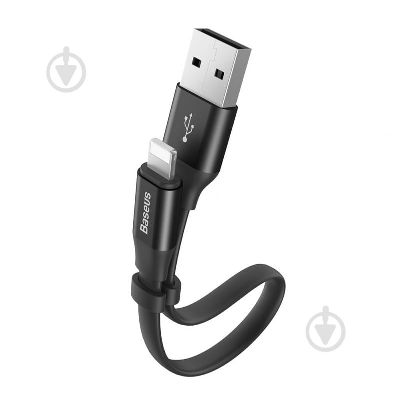 Кабель BASEUS Nimble Lightning 2.0 A 0,23 м чорний (CALMBJ-B01) - фото 1 Кабель BASEUS Nimble Lightning 2.0 A 0,23 м чорний (CALMBJ-B01) - фото 1