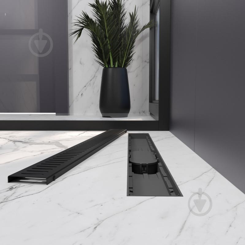 Душевой трап AQUA 70 см с решёткой Line matt black - фото 6 Душевой трап AQUA 70 см с решёткой Line matt black - фото 6