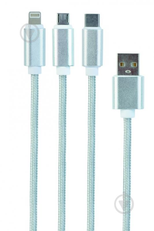 Кабель Cablexpert 1 м (CC-USB2-AM31-1M-S) BM-тато/Lightning/Micro/Type-C - фото 1