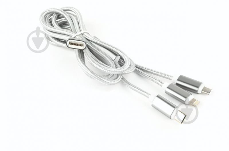 Кабель Cablexpert 1 м (CC-USB2-AM31-1M-S) BM-тато/Lightning/Micro/Type-C - фото 2