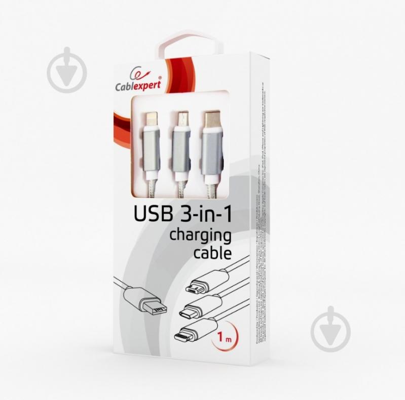Кабель Cablexpert 1 м (CC-USB2-AM31-1M-S) BM-тато/Lightning/Micro/Type-C - фото 4
