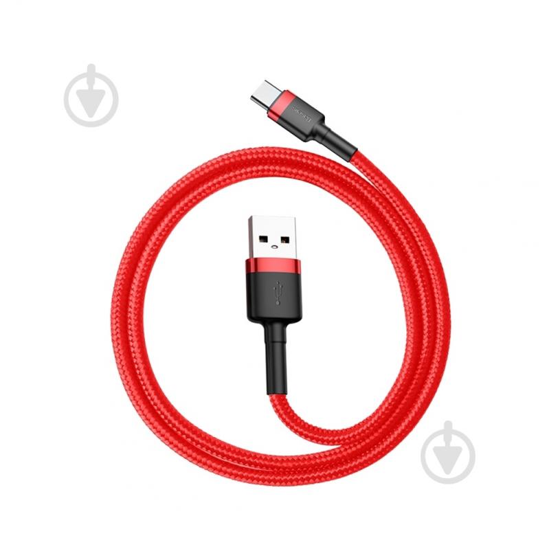 Кабель BASEUS Cafule Cable USB for Type-C 3A 0,5 м червоний (CATKLF-A09) - фото 2