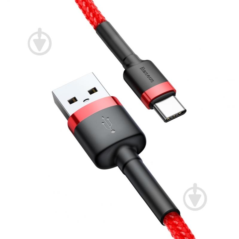Кабель BASEUS Cafule Cable USB for Type-C 3A 0,5 м червоний (CATKLF-A09) - фото 4