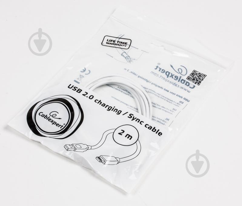 Кабель Cablexpert 2 м белый (CC-USB2-AMLM-2M-W) USB 2.0 BM-папа/Lightning - фото 3