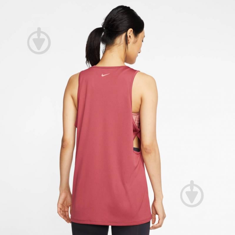 Майка Nike W NK YOGA TANK KEYHOLE GRX BV5711-661 р.S бордовый - фото 5