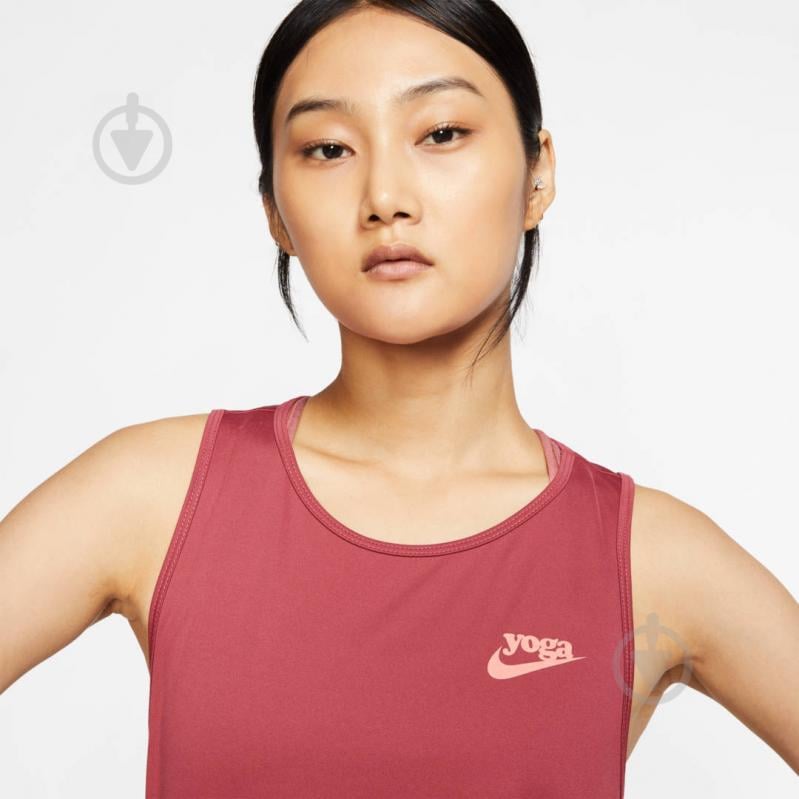 Майка Nike W NK YOGA TANK KEYHOLE GRX BV5711-661 р.S бордовый - фото 6