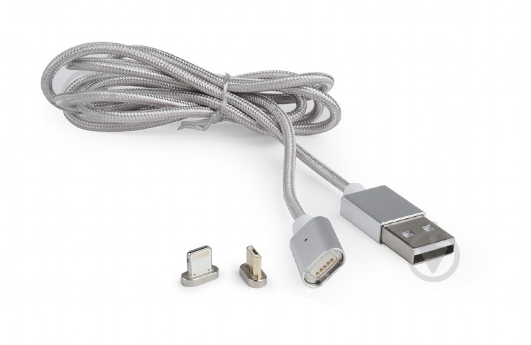 Кабель Cablexpert 1 м серый (CC-USB2-AMLM3-1M) USB 2.0 BM-папа/Lightning/Micro USB - фото 2