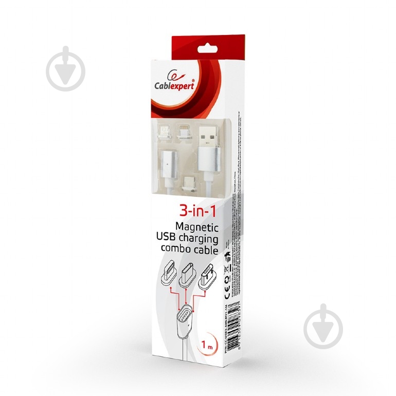 Кабель Cablexpert 1 м белый (CC-USB2-AMLM31-1M) USB 2.0 BM-папа/Lightning/Micro/Type-C USB - фото 5