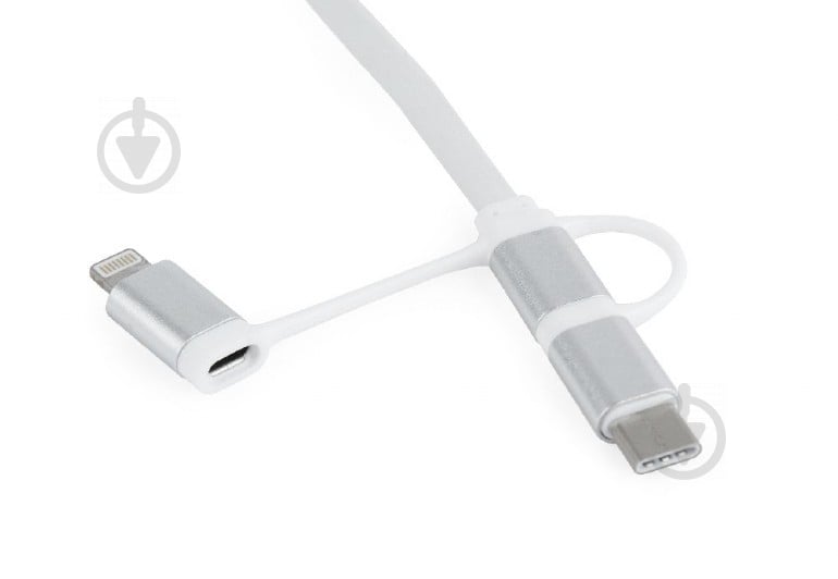 Кабель Cablexpert 1 м білий (CC-USB2-AMLM32-1M-W) USB 2.0 BM-тато/Lightning/Micro/Type-C USB - фото 4