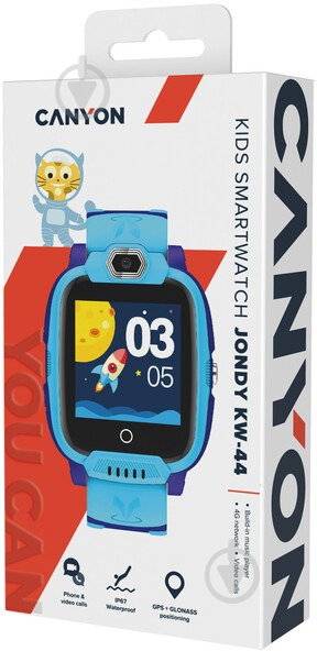 Смарт-годинник дитячий Canyon Jondy KW-44 Kids music blue 4G Camera GPS WiFi (CNE-KW44BL) - фото 4