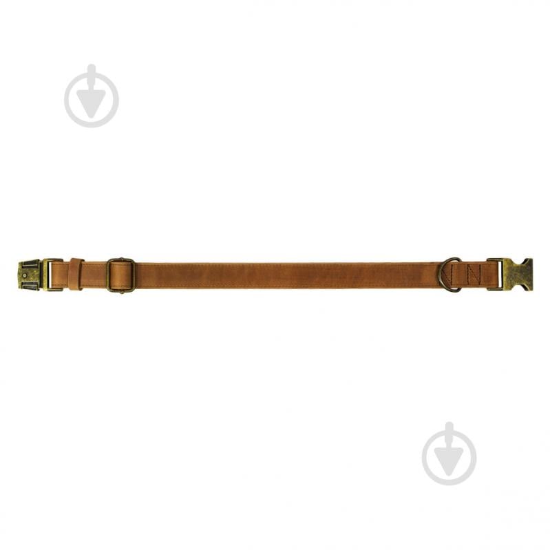 Нашийник Lucky Pet подвійний шкіра фурнітура антик 2,5/30-40 рудий - фото 2