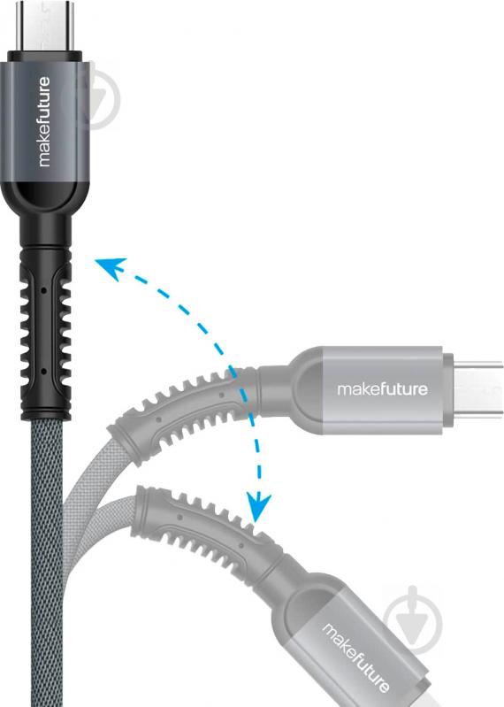 Кабель MakeFuture MicroUSB 2.4 A Denim Grey 1 м серый (MCB-MD2GR) - фото 4