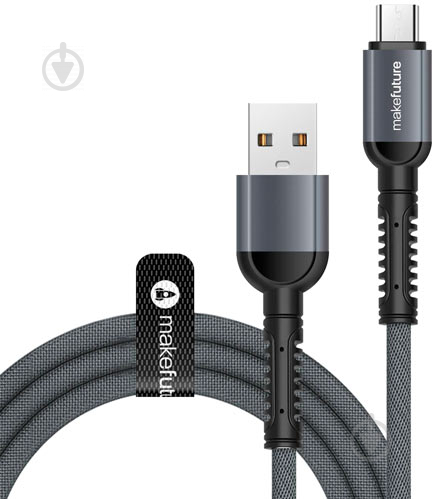 Кабель MakeFuture MicroUSB 2.4 A Denim Grey 1 м серый (MCB-MD2GR) - фото 1