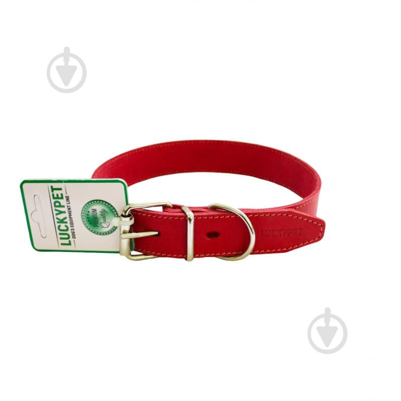 Ошейник Lucky Pet шитый 2,0/32-42 красный - фото 1 Ошейник Lucky Pet шитый 2,0/32-42 красный - фото 1