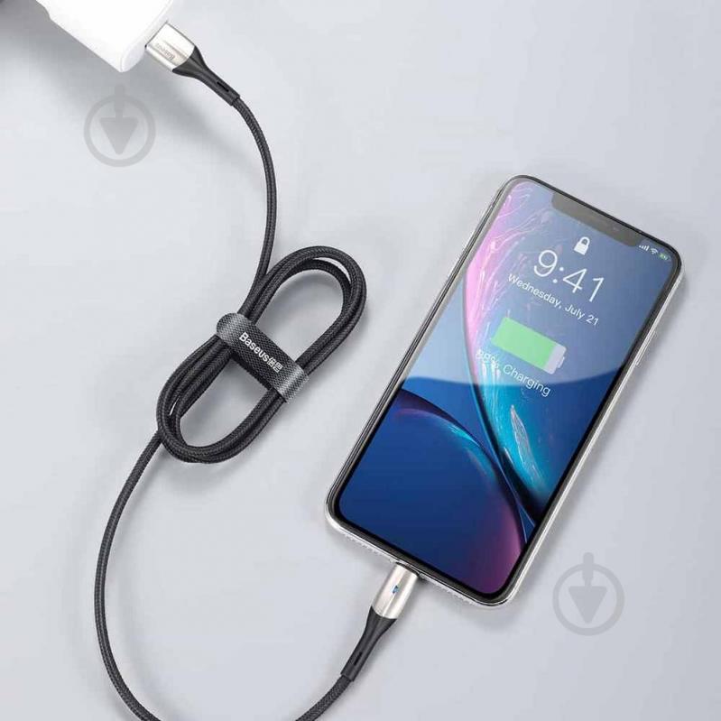 Кабель BASEUS Horizontal Data Lightning Cable 1.5 A 2 м чорний (CALSP-C01) - фото 4
