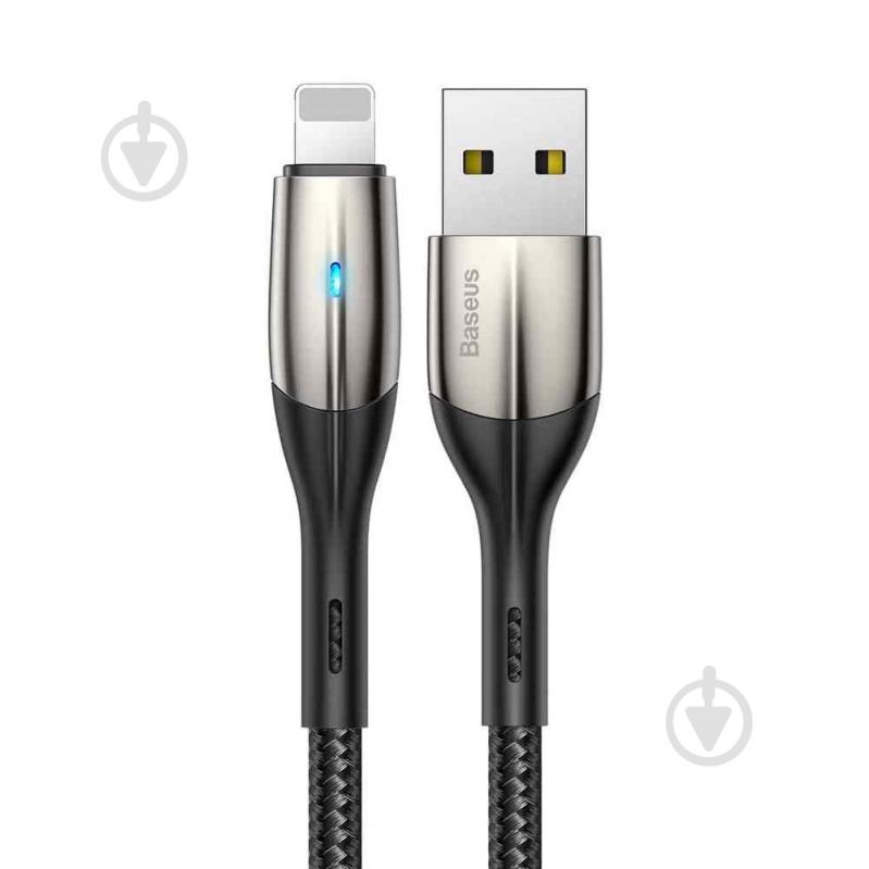 Кабель BASEUS Horizontal Data Lightning Cable 1.5 A 2 м чорний (CALSP-C01) - фото 2