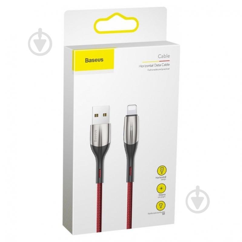 Кабель BASEUS Horizontal Data Cable (with an Indicator Lamp) USB for iP 1.5 A 2 м красный (CALSP-C09) - фото 4