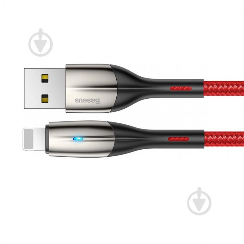 Кабель BASEUS Horizontal Data Cable (with an Indicator Lamp) USB for iP 1.5 A 2 м красный (CALSP-C09) - фото 2