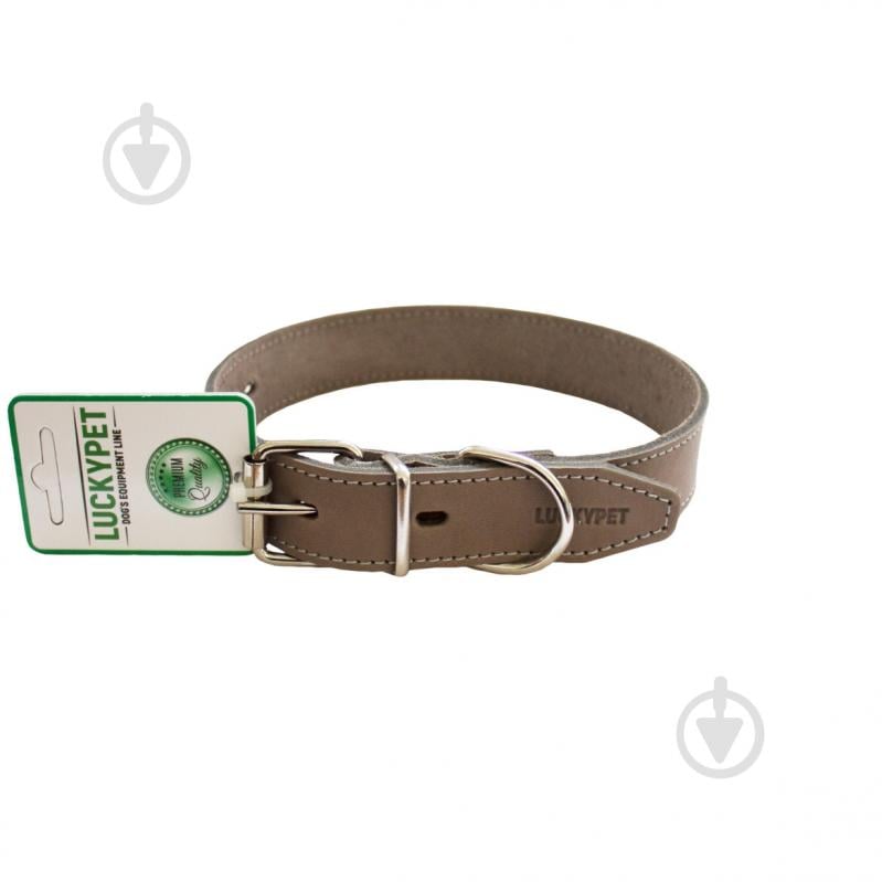 Ошейник Lucky Pet шитый 3,0/37-51 серый - фото 1 Ошейник Lucky Pet шитый 3,0/37-51 серый - фото 1