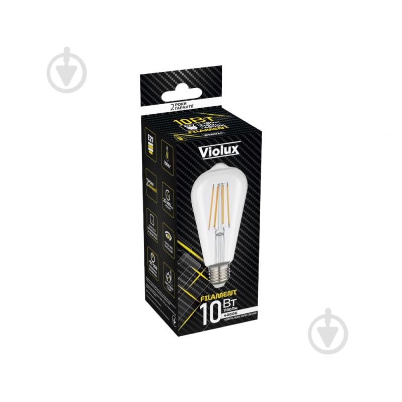 Лампа светодиодная Violux LED FILAMENT ST64 10 Вт E27 4000 К 195 В прозрачная 836024 - фото 2 Лампа светодиодная Violux LED FILAMENT ST64 10 Вт E27 4000 К 195 В прозрачная 836024 - фото 2