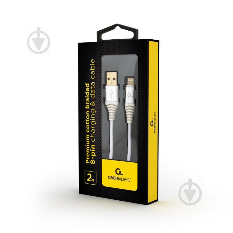 Кабель Cablexpert Lightning – USB 2 м белый (CC-USB2B-AMLM-2M-BW2) USB 2.0 А-папа/Lightning - фото 2