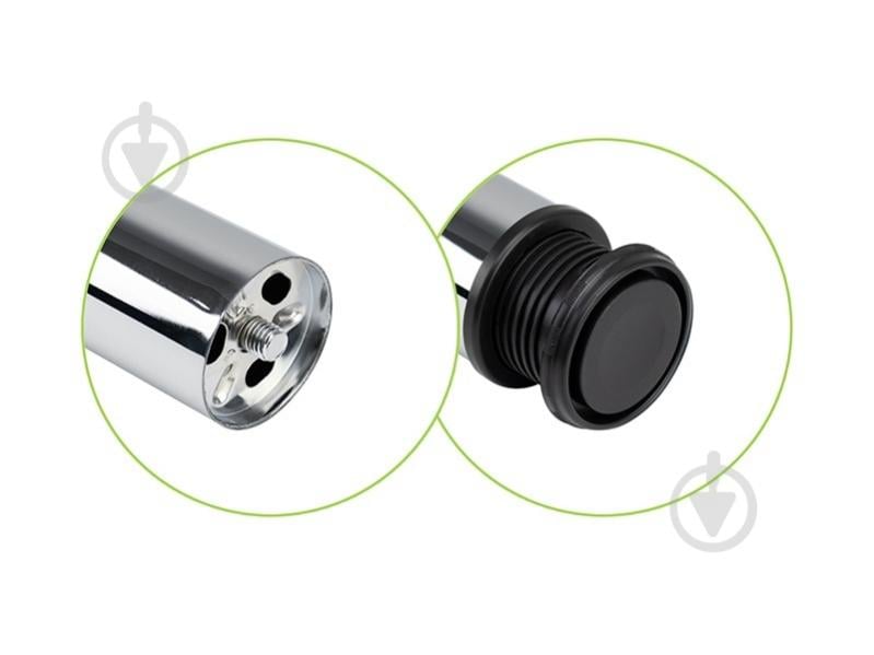 Меблева ніжка DC комплект 4 шт d60x1100 мм для столу хром з верхньою сталевою кріпильною пластиною - фото 3