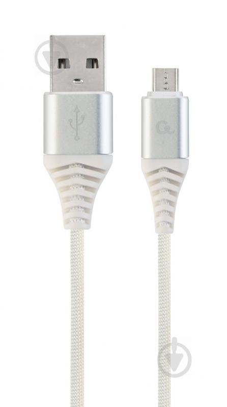 Кабель Cablexpert USB – microUSB 1 м белый (CC-USB2B-AMmBM-1M-BW2) micro USB 2.0 A-папа/Micro B-папа - фото 1