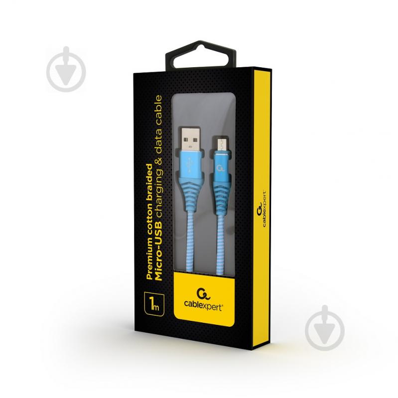 Кабель Cablexpert USB – microUSB 1 м блакитний (CC-USB2B-AMmBM-1M-VW) micro USB 2.0 A-тато/Micro B-тато - фото 2