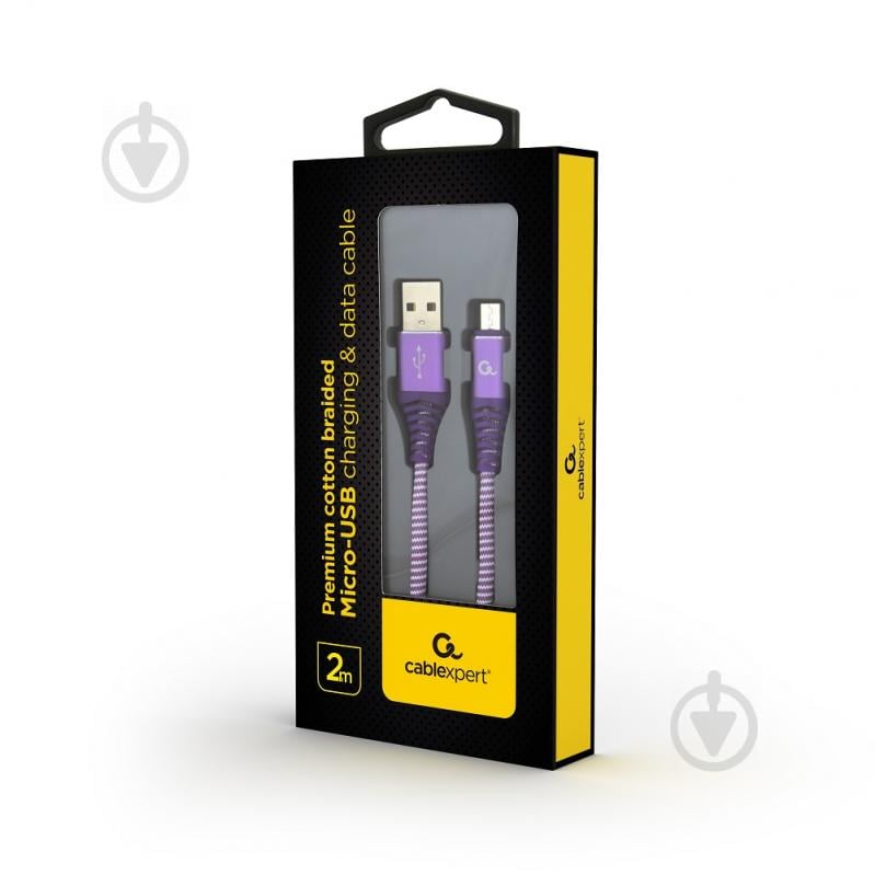 Кабель Cablexpert USB – microUSB 2 м (CC-USB2B-AMmBM-2M-PW) micro USB 2.0 A-папа/Micro B-папа - фото 2