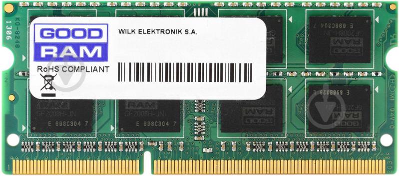 Оперативная память GOODRAM SODIMM DDR3 4 GB (1x4GB) 1333 MHz (GR1333S364L9S/4G) - фото 1