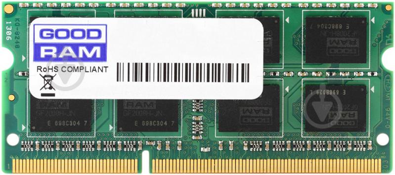 Оперативна пам'ять GOODRAM SODIMM DDR3 8 GB (1x8GB) 1600 MHz (GR1600S364L11/8G) - фото 1