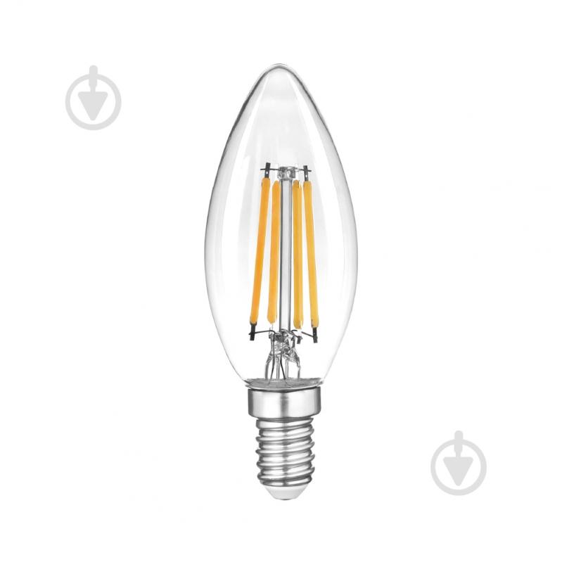 Лампа светодиодная Violux LED FILAMENT C37 4 Вт E14 4000 К 195 В прозрачная 833014 - фото 1