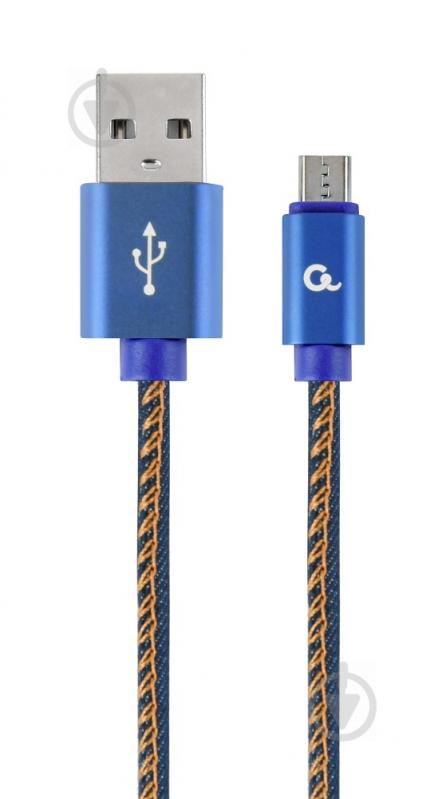 Кабель Cablexpert USB – microUSB 1 м синій (CC-USB2J-AMmBM-1M-BL) USB 2.0 A-тато/Micro B-тато - фото 1