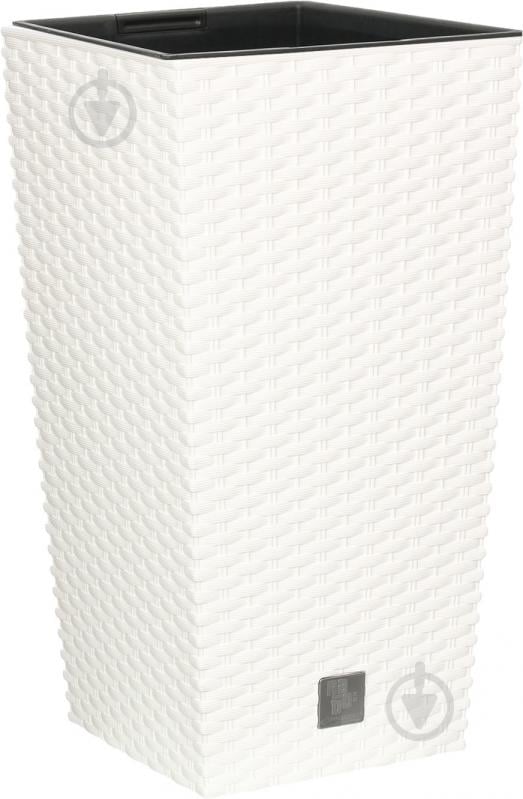 Горшок пластиковый Prosperplast Rato square 2 в 1 квадратный 26,6 л белый (71951-449) - фото 1