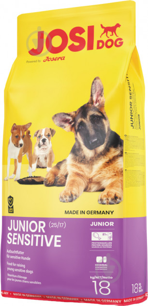 Корм для усіх порід JOSIDOG Junior Sensitive 12-24 міс. із чутливим травленням 18 кг (курка та рис) 18 кг - фото 1