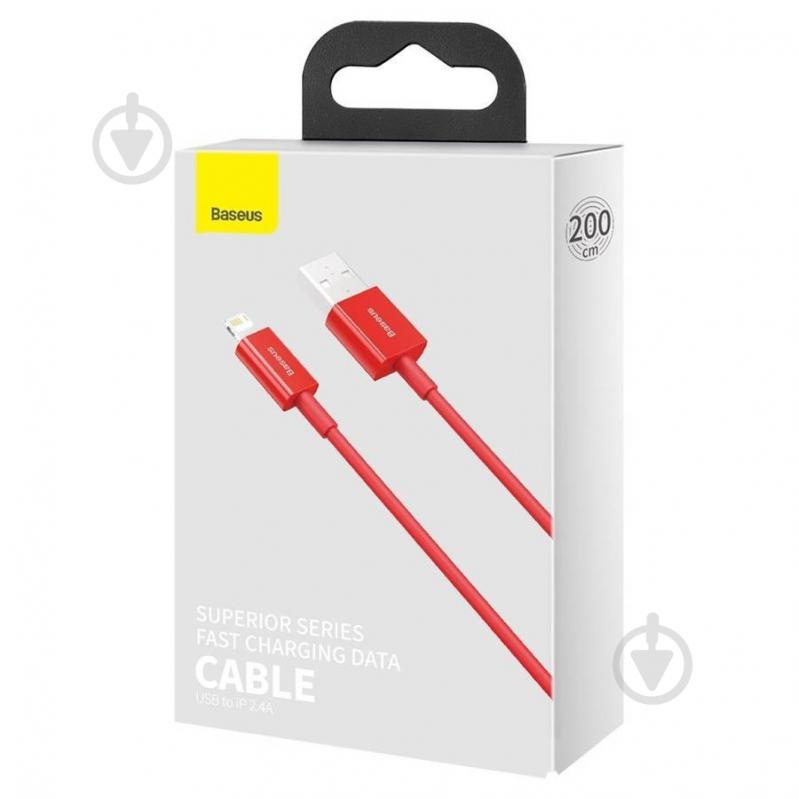 Кабель BASEUS Superior Series Fast Charging Data Cable USB to iP 2.4A 2 м Red 2 м червоний (CALYS-C09) - фото 6