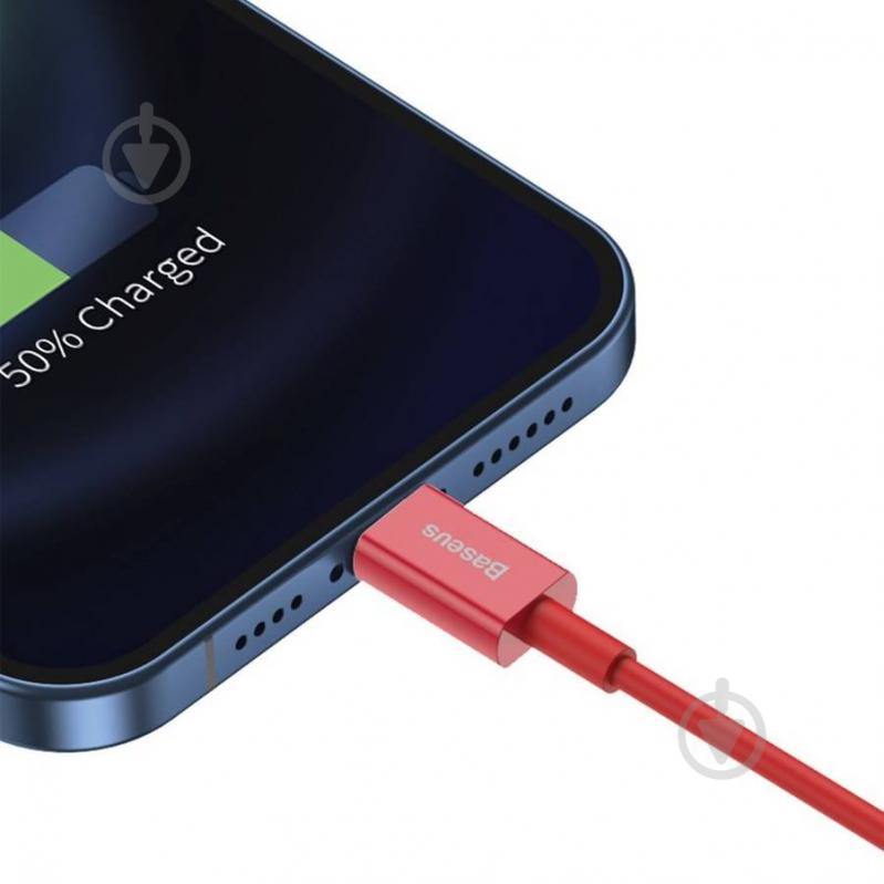 Кабель BASEUS Superior Series Fast Charging Data Cable USB to iP 2.4A 2 м Red 2 м червоний (CALYS-C09) - фото 5