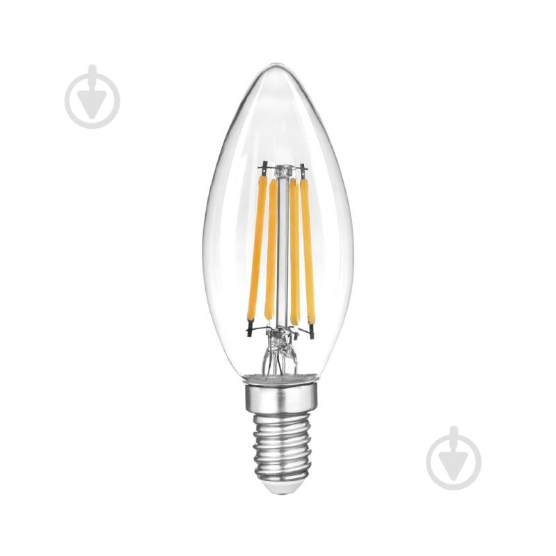 Лампа светодиодная Violux LED FILAMENT C37 9 Вт E14 4000 К 195 В прозрачная 833054 - фото 1