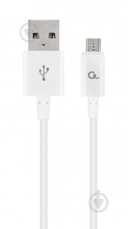 Кабель Cablexpert USB – microUSB 1 м (CC-USB2P-AMmBM-1M-W) USB 2.0 A-папа/Micro B-папа - фото 1