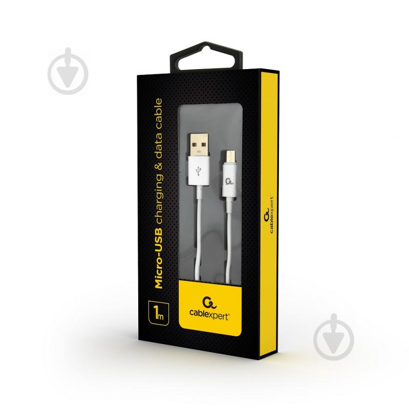 Кабель Cablexpert USB – microUSB 1 м (CC-USB2P-AMmBM-1M-W) USB 2.0 A-тато/Micro B-тато - фото 2