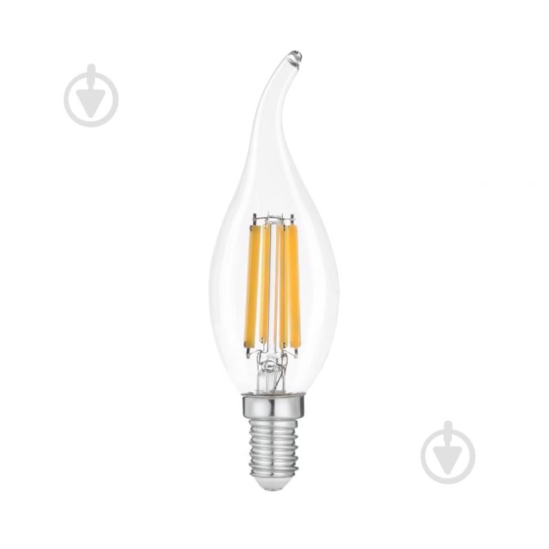 Лампа світлодіодна Violux LED FILAMENT C37 6 Вт E14 4000 К 195 В прозора 833084 - фото 1