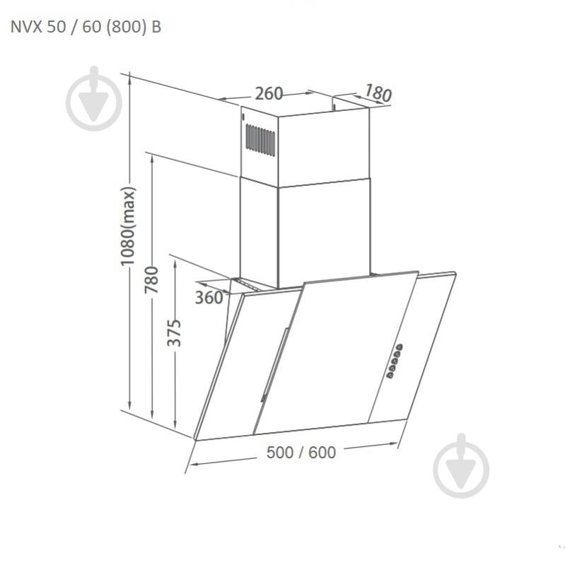 ВИТРИНА! Вытяжка Pyramida NVX 60 (800) B WH - фото 6
