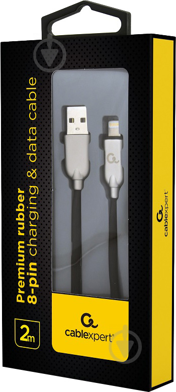 Кабель Cablexpert Lightning – USB 2 м чорний (CC-USB2R-AMLM-2M) USB 2.0 А-тато/Lightning - фото 2