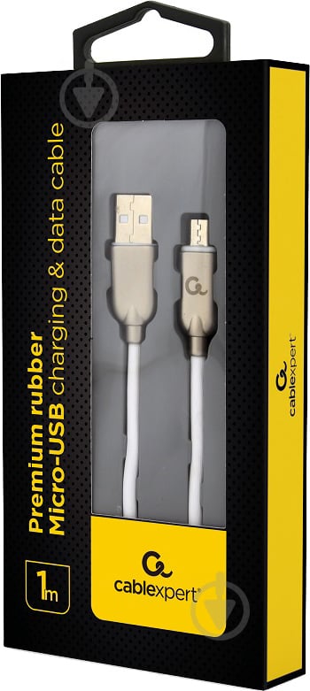 Кабель Cablexpert USB – microUSB 1 м белый (CC-USB2R-AMmBM-1M-W) USB 2.0 A-папа/Micro B-папа - фото 2