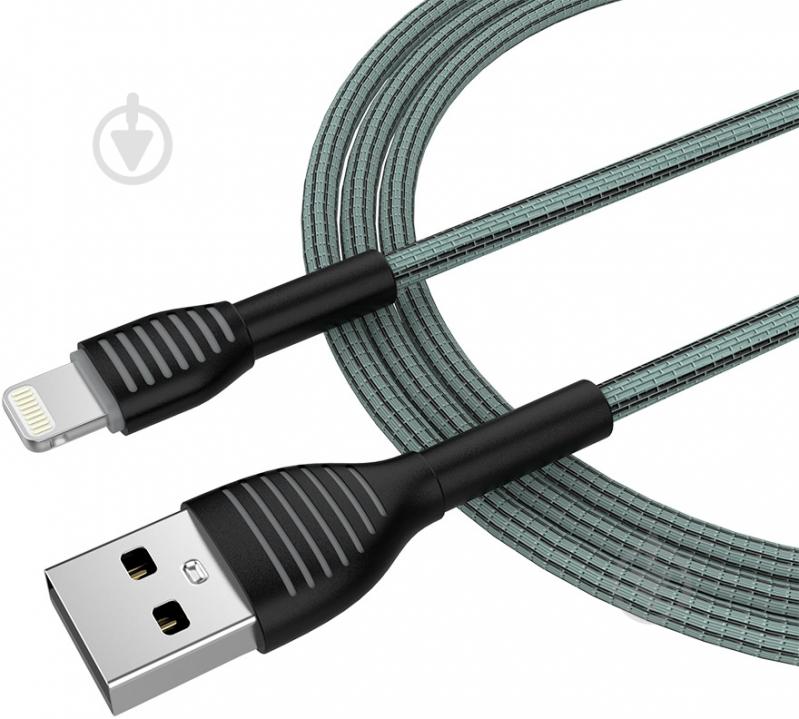 Кабель ColorWay USB - Apple Lightning (braided cloth) 3 А 1 м сірий (CW-CBUL041-GR) - фото 3 Кабель ColorWay USB - Apple Lightning (braided cloth) 3 А 1 м сірий (CW-CBUL041-GR) - фото 3