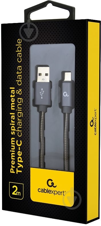 Кабель Cablexpert USB 2.0 A-папа/C-папа 2 м серый (CC-USB2S-AMCM-2M-BG) - фото 2