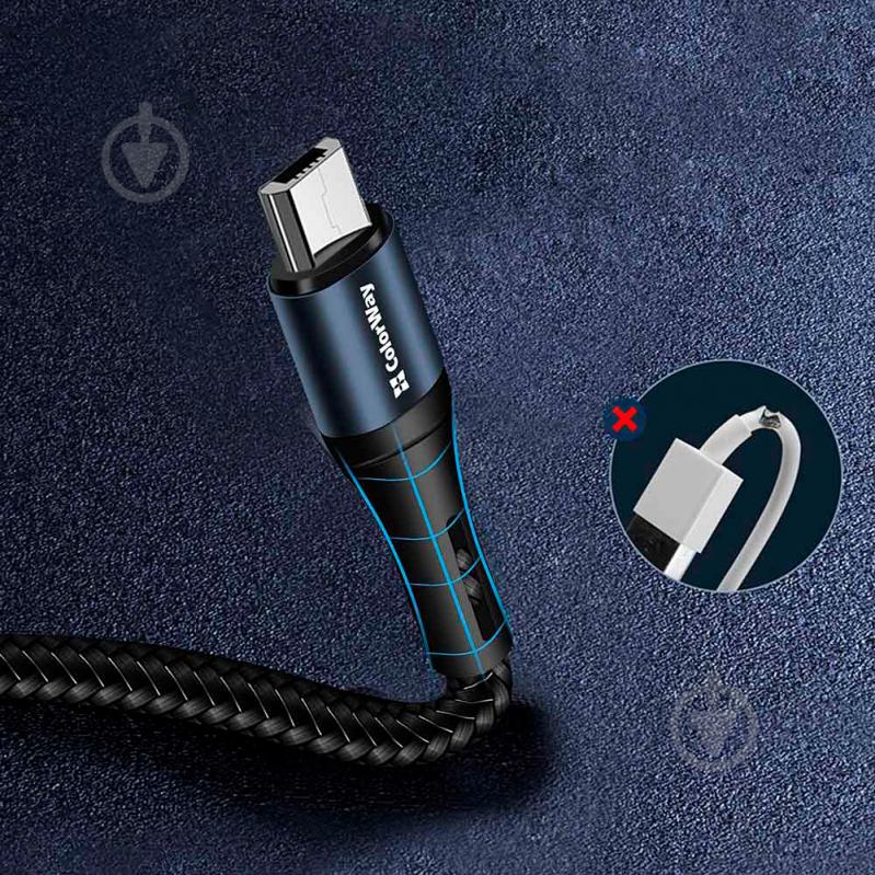 Кабель ColorWay USB - MicroUSB (nylon) 2.4 А 1 м чорний (CW-CBUM045-BK) - фото 9