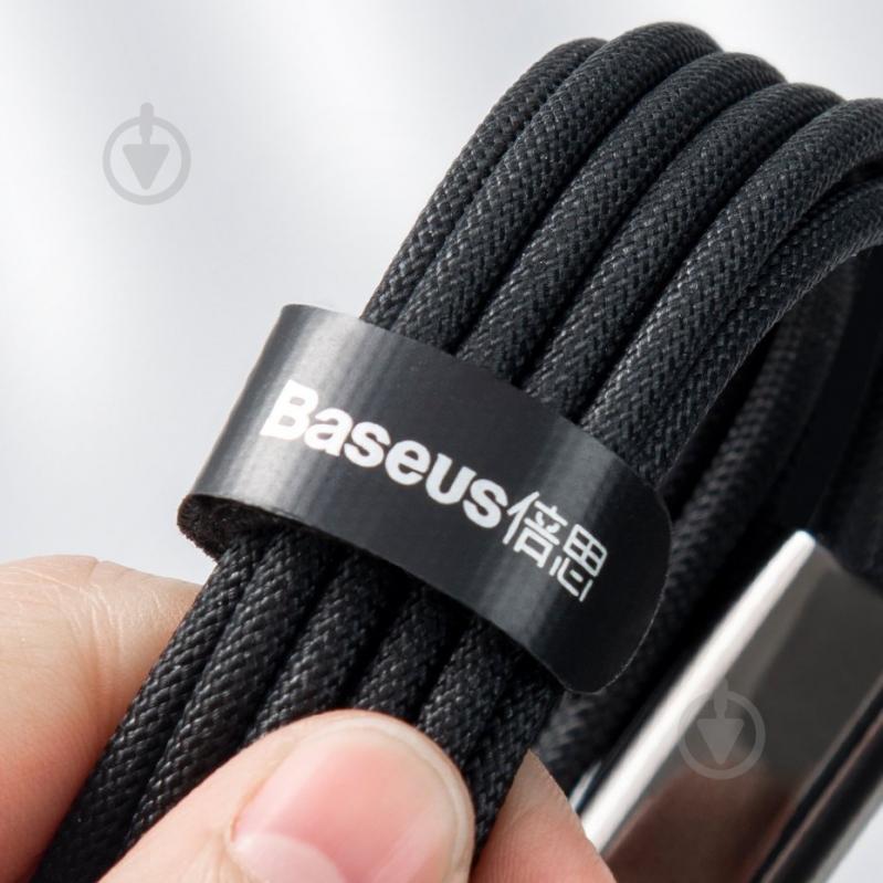 Кабель BASEUS Tungsten Gold One-for-three Fast Charging Data Cable USB to M+L+C 3.5A 1,5 м чорний (CAMLTWJ-01) - фото 5