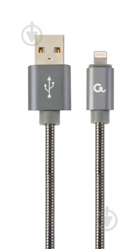 Кабель Cablexpert Lightning – USB 1 м серый (CC-USB2S-AMLM-1M-BG) USB 2.0 А-папа/Lightning - фото 1